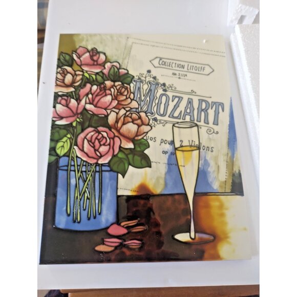 Large Benaya Ceramics Wall or Table Ceramic Tile 11 x 14' Mozart Symphony - Picture 1 of 11